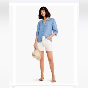 Nic + Zoe DENIM MID RISE 5" JEAN SHORT White NWT